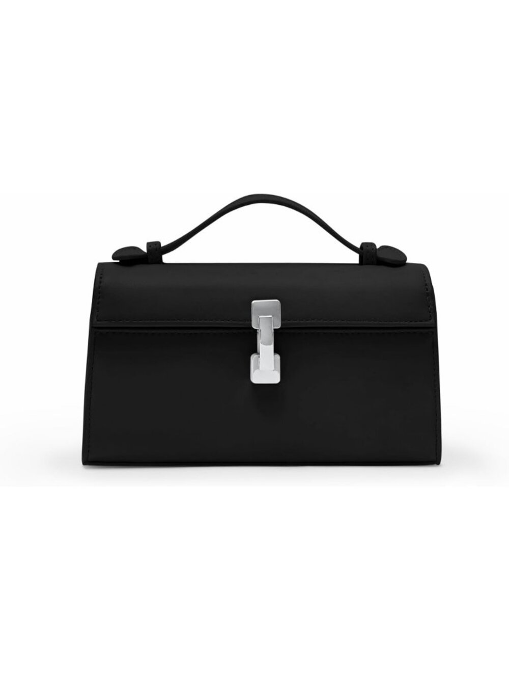 Women's Black Silver Small Clutch Purse Top Handle Wedding Prom Crossbody Bag